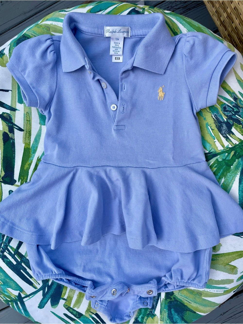 Ralph Lauren Lavender Polo Peplum Bubble Romper